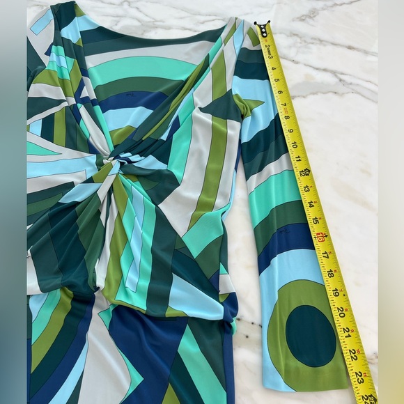 EMILIO PUCCI GREEN MULTI ICONIC PRINT CONVERTIBLE DRESS SIZE IT 42 / US 8 NWOTS! - Picture 11 of 17